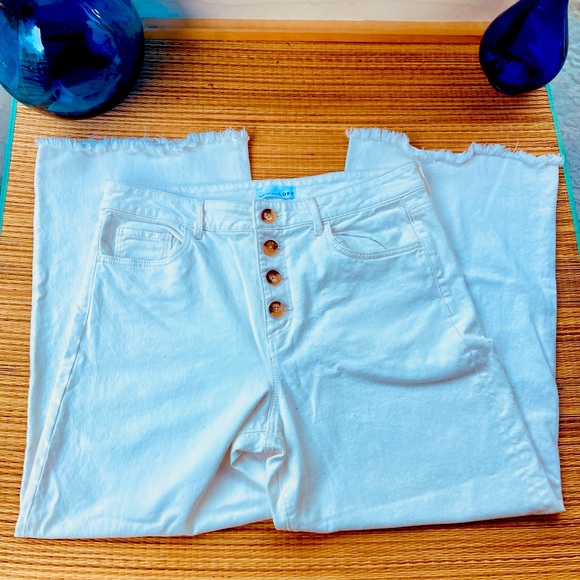 Lot of 2 wide leg jeans Old Navy / LOFT jeans - Picture 2 of 11